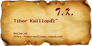 Tibor Kalliopé névjegykártya
